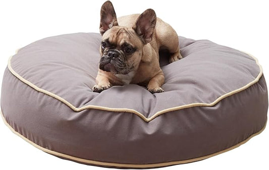 Happy Hounds Scout Round Reversible Pillow Dog Bed, Small (30" x 30"), Fog