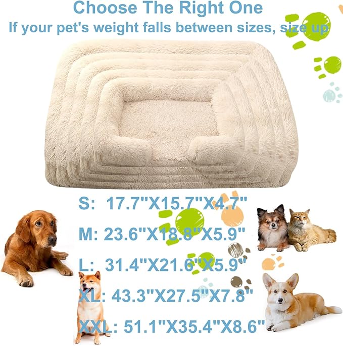 Dog Beds Large Sized dog Orthopedic, Sofa Dog Bed with Waterproof Lining and Nonskid Bottom, Rectangle Washable Dog Bed for Medium Small Dogs and Cats Comfortable ( Color : Brown3 , Size : 43 x 27" )
