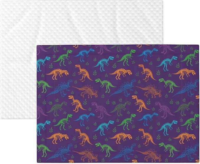 Pet Blanket for Couches and Beds, Cool Dinosaur Purple, Reversible Double Sided Plush Design with Soft Bumpy Texture and Smooth Surface, Furniture Protector