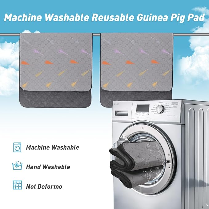 2Pcs Guinea Pig Cage Liners,Guinea Pig Fleece Cage Liners36''X72'' Super Absorbent Washable Pee Pads Reusable for Rabbit Hamster Chinchilla