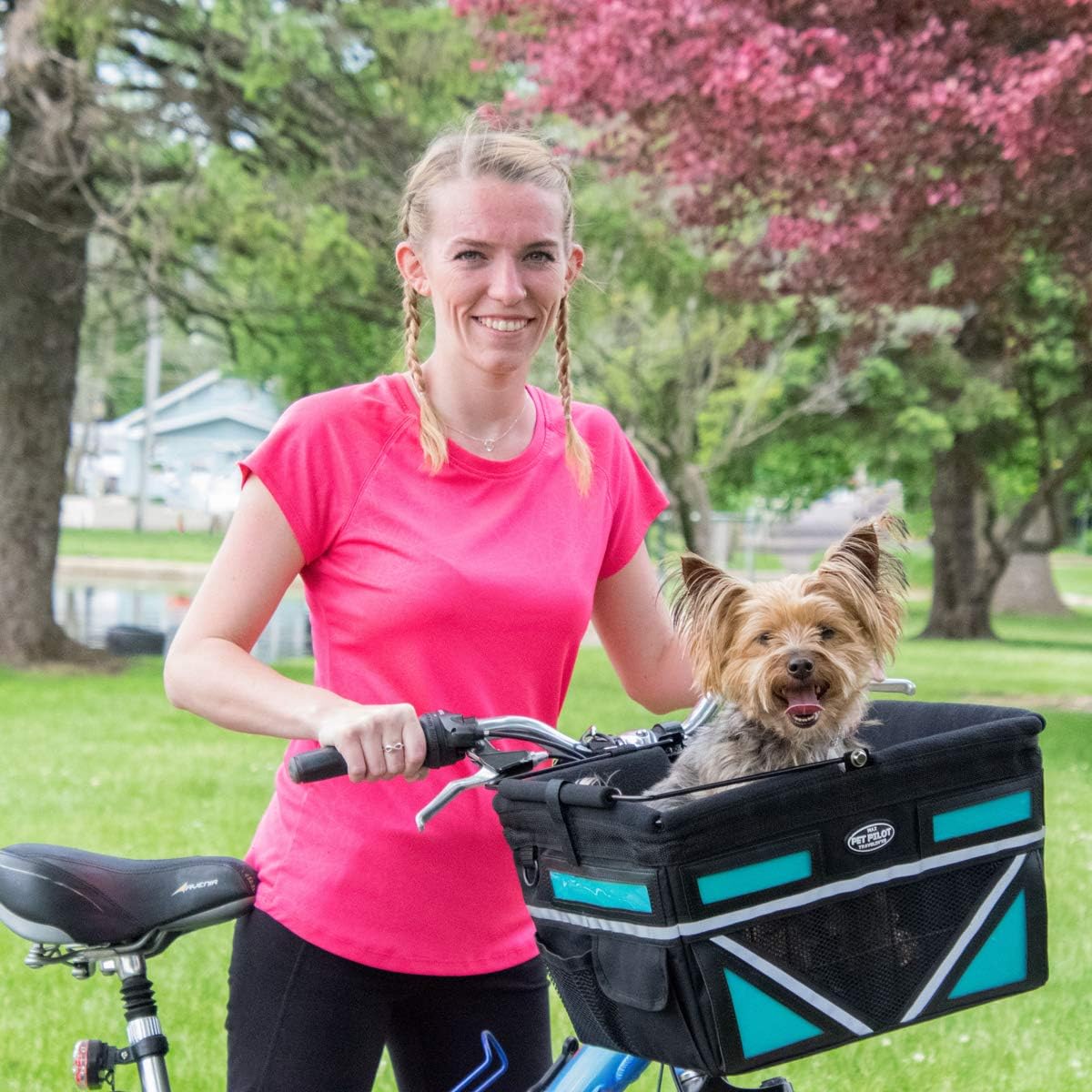 TRAVELIN K9 Pet-Pilot MAX Dog Bicycle Basket Carrier | 8 Color Options for Your Bike (RED)