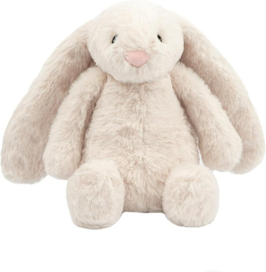 Best Pet Supplies Interactive Squeaky Dog Chew Toy, Ideal Dog Toys for Chewers, Small, Medium & Large Dogs, and Fetch Lovers - Bunny (Beige), Large