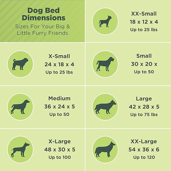 X-Large - 48 x 30 x 5 - Black Premium Organic Hemp Dog Bed - Organic Latex Fill - Removeable Cover