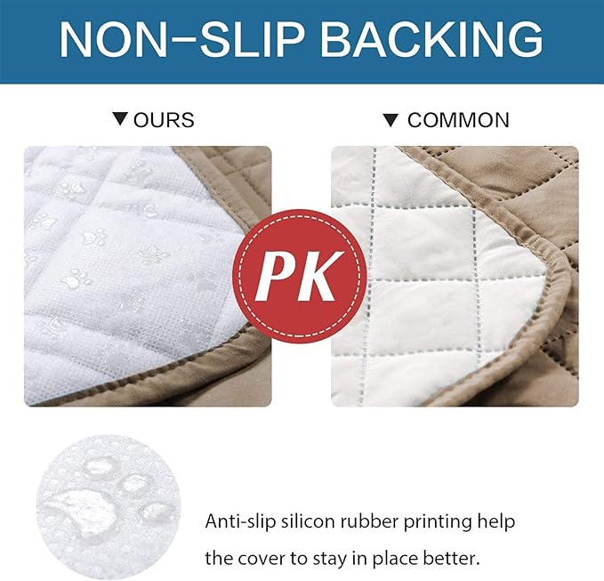 Waterproof Dog Bed Covers for Couch Protection, Water-Resistant Soft Dog Pet Blanket Anti-Slip Dog Blanket for Bed, for Furniture Bed Couch Sofa (Taupe,52x82inch)