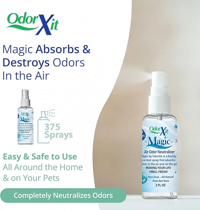 Magic Air Odor Neutralizer Spray, Powerful Dog & Cat Urine Odor Neutralizer, Safe Air Refresher for Home, Safe Odor Absorber for Pet, Closet & Any Strong Odor Remover, 2oz