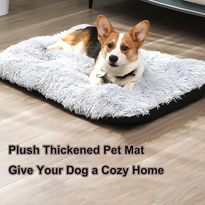 Dog Crate Mat, Dog Bed for Large Dogs, Comfy Fluffy Kennel Pad Anti-Slip for Dog beds & Furniture, Quilted Dog Bed for Pets for Medium/Small Dogs Cats (Color : Brown, Size : 36x25)