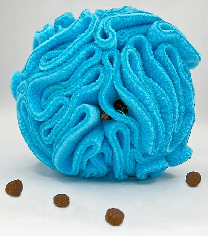Puppy and Small Breed Snuffle Interactive Foraging Dog Puzzle Ball Toy Blue