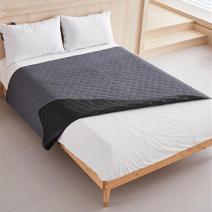 GIBZ Waterproof Dog Bed Blanket Cover Anti Slip Pet Furniture Protector Washable Large Washable Quilted Mat for Indoor, Dark Grey, 130x200cm