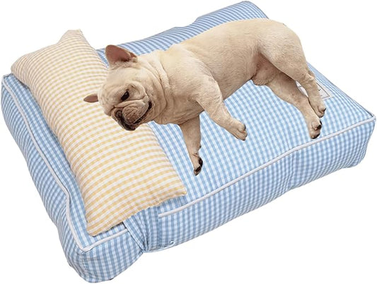 Dog Bed for Small Dogs, Dog Mattress with Pillow for Crate Kennel, Sofa Dog Bed, Super Soft Pet Bed for Medium, Small Dogs Breeds,Pet Bed Puppy Bed,Beds & Furniture (Blue,X-Large)