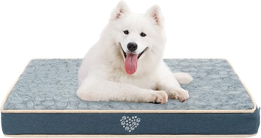 VANKEAN Waterproof Dog Pad Bed Mat Reversible (Warm&Cool), Removable Washable Cover & Waterproof Inner Lining, Pet Mattress for Cats and Dogs, Joint Relief Crate Bed, Navy
