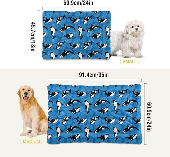 Pet Bed Orca Killer Whale Dog Bed Mat Absorbing Non Slip Pad Pet Sleeping Mat for Small, Medium, and Large Dogs Puppy Cat 36 in x 24 in