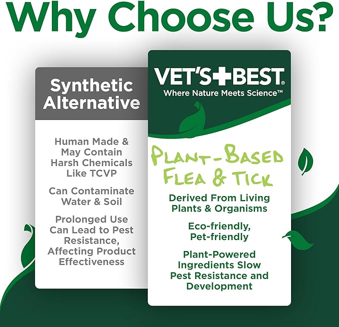 Vet’s Best Waterless Flea and Tick Dog Bath – Natural Flea & Tick Prevention – Dog Dry Shampoo Spray with Essential Oils – Kills Pests on Contact – Made in USA – 8 oz