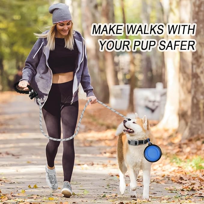 BARKBAY Dog Leashes for Large Dogs Heavy Duty Dog Leash 4/5/6 FT with Comfortable Padded Handle and Highly Reflective Threads for Medium Large Dogs Walking Training Running (5FT-1/2'',Gray)