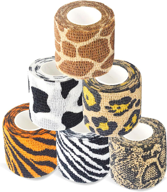 Pet Bandage 6 Rolls, Adhesive Bandage, Self Adhesive Bandage, First Aid Adhesive Gauze, for Horses, Dogs,Cats, Birds, Animals (Animals, 2 Inch (Pack of 6))