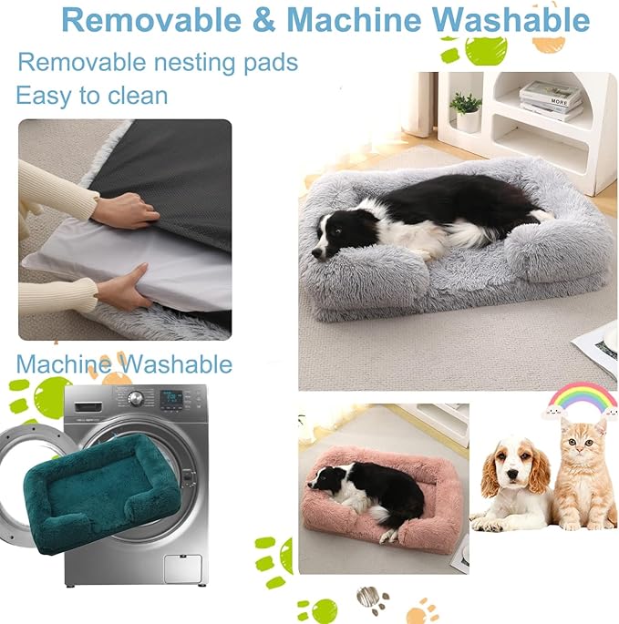 Dog Beds Large Sized dog Orthopedic, Sofa Dog Bed with Waterproof Lining and Nonskid Bottom, Rectangle Washable Dog Bed for Medium Small Dogs and Cats Comfortable ( Color : Blue1 , Size : 43 x 27" )