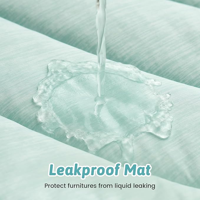 Dog Cooling Mat, Q-Max > 0.4 Leaf Shaped Pet Pad, Liquid Pee Proof Summer Mat for Cats, Washable Sleep Blanket for Bed Couch Floor Indoor, 27x23 inch, Green