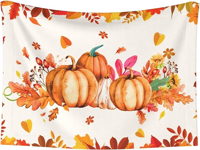 Pumpkins Blanket for Dog Cat - Orange Fall Throw Blanket 23x16 Autumn Pet Blanket for Couch Sofa Bed