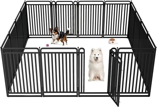 New Thickened Version Dog Playpen, 40 Inch Dog Fences for The Yard, Portable Outdoor Dog Playpen for Large/Medium/Small Dogs, Foldable Metal Dog playpen, with Doors (16 Panels, 40 Inch)