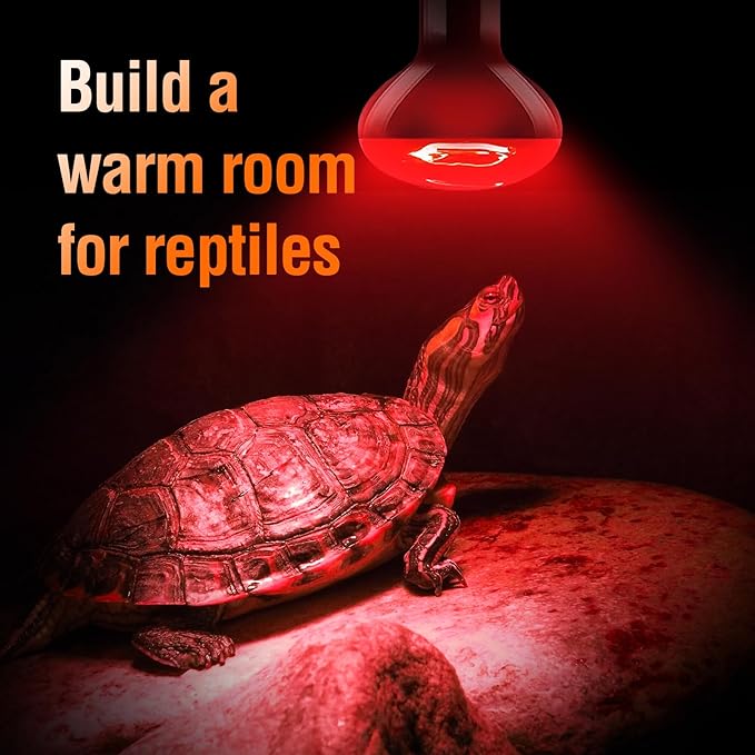 Leoterra 75w Heat Lamp Bulbs Day and Night Heat Lamp Bulbs Combo Pack, Dimmable Heat lamp for Reptiles, E26 Base,Easy to Install,Long-Lasting Reptile Heating Bulb