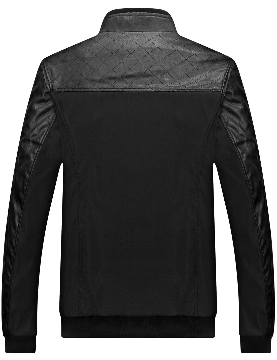 Tanming Men's Casual Slim Fit Lightweight Zip Up Softshell Bomber Jacket (Medium, Black)