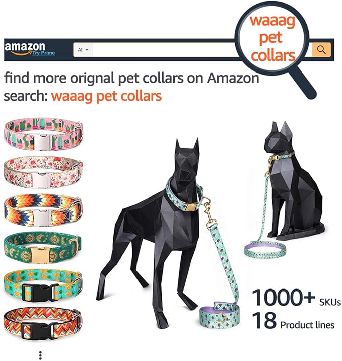 waaag Gold Moons and Stars Safety Breakaway Cat Collar, Glow in The Dark (Kitten 6.5"-10" Neck, Emerald)