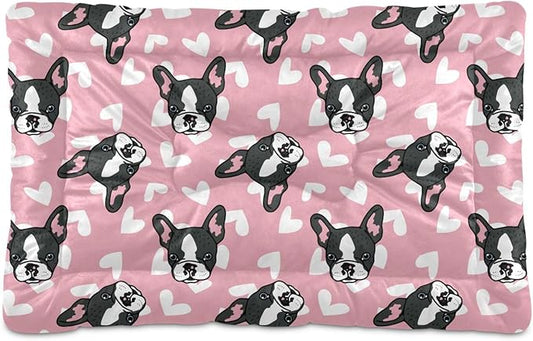 Pet Bed Cute French Bulldog Dog Bed Mat Absorbing Non Slip Pad Pet Sleeping Mat for Small, Medium, and Large Dogs Puppy Cat 36 in x 24 in