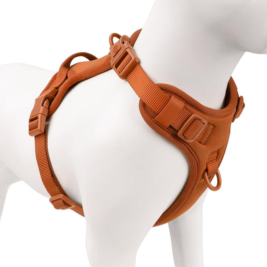 No Pull Dog Harness, Puppy Vest with Front Clip for Small Medium Large Sized Dog(Carmel Brown,S)