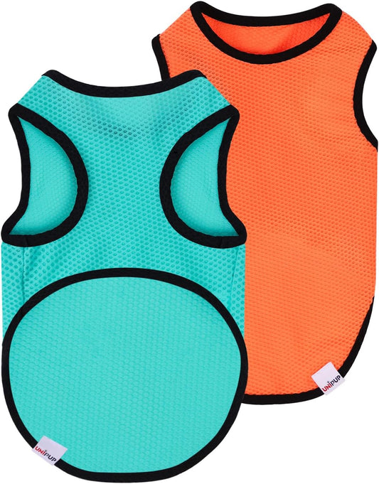 2 Pack Cooling Shirts for Dogs, Lightweight Mesh Breathable Dog Clothes for Medium Dogs Boy Girl,Sports Fan Pet T-Shirts for Dog&Cat Puppy Vest Pet Apparel - XL
