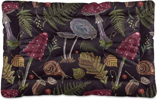Mushrooms Gothic Pet Bed Cute Dog Bed Mat Absorbing Non Slip Pad Pet Sleeping Mat for Small, Medium, and Large Dogs Puppy Cat 24 in x 18 in