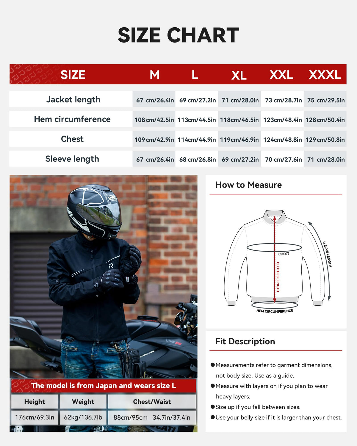 RIDEIRON Motorcycle Riding Jacket for Men, CE Certified