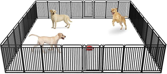 New Thickened Version Dog Playpen, 43 Inch Dog Fences for The Yard, Portable Outdoor Dog Playpen for Large/Medium/Small Dogs, Foldable Metal Dog playpen, with Doors (32 Panels, 43 Inch)
