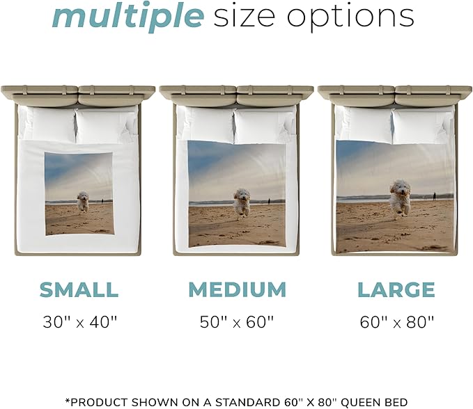Prints Next Day – Custom 50" x 60" Fleece Pet Lightweight Blanket with Photo Upload - Gift for Dog or Cat Owners - Personalized Couch Throw - Printed in America