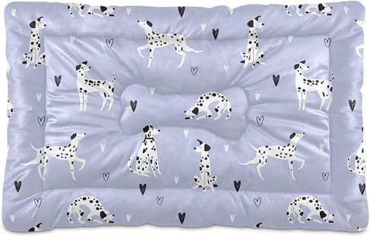 Pet Bed Funny Cartoon Dalmatian Dogs Dog Bed Mat Absorbing Non Slip Pad Pet Sleeping Mat for Small, Medium, and Large Dogs Puppy Cat 36 in x 24 in