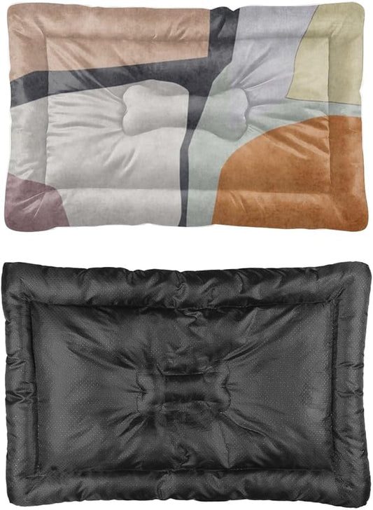 Modern Minimalist Boho Wipeable Dog Bed Furniture Dog Crate Mat Create Pad Chew Resistant Bed for Crate Washable Non-Slip Washable Pad Bedding Mat Pillow Indoor Outdoor 24X18 Inch