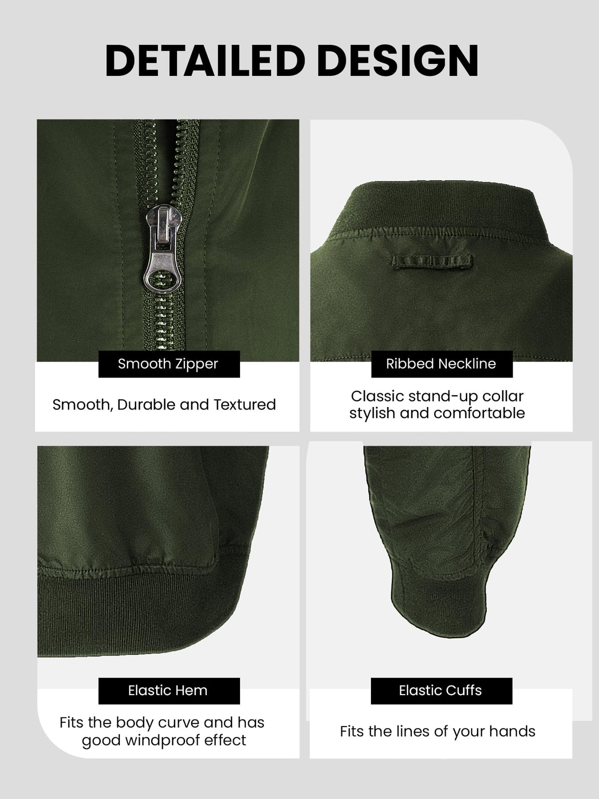 Flyplus Men's Bomber Jacket Lightweight Water Resistant