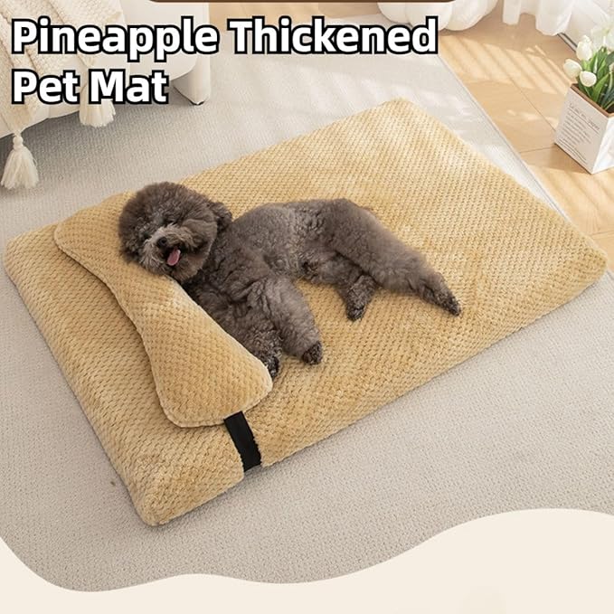 Dog Bed for Small Medium Large Dogs, Dog Mattress with Removable Pillow for Crate Kennel, Sofa Dog Bed, Super Soft Pet Bed for Dogs and Cats, Pet Beds & Furniture (Khaki,XX-Large)