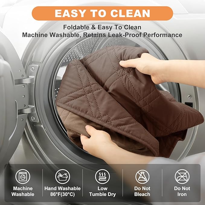 100% Waterproof Dog Couch Protector, Triple-Layer Waterproof Dog Bed Cover Pet Blanket Reversible 2-Tone Sofa Shield, Non-Slip Furniture Guard for Pets(30×71 Inch, Brown+Taupe)