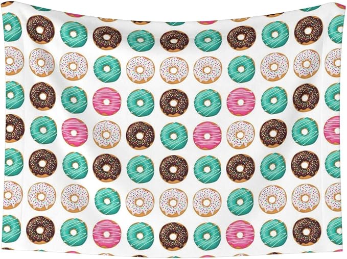 Pet Blanket for Travel and Home, Sweet Donut, Reversible Plush Dot Design with Soft Grip Texture on One Side Perfect for Car Seats Moving Vehicles