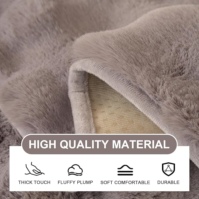 Couch Covers For Dogs,Funny Fuzzy Pet Couch Cover,Plush Solid Colour Non-Slip Couch Cover,Big Dog Bed Blanket, Washable Soft Plush Throw Protector For Bed Couch Car Sofa (17.71x17.71in, Dark Grey)