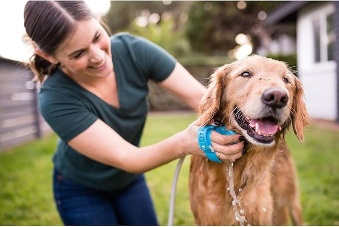 Aquapaw Dog Bath Brush Pro & Dog Shower Attachment - Large Silicone Rubber - Sprayer & Scrubber in One with 8ft Hose Attachment & Shower Wand for Bathing - Pet Bath Supplies