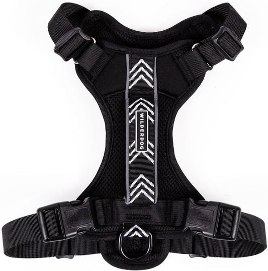 Wilderdog Lightweight Dog Harness with Reflective Straps - Small - Black