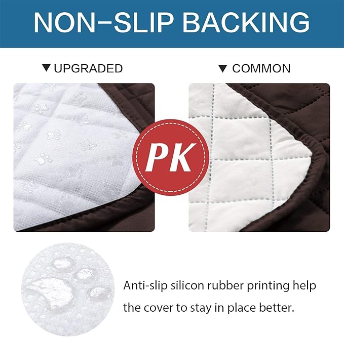 Waterproof Dog Bed Covers for Couch Protection, Water-Resistant Soft Dog Pet Blanket Anti-Slip Dog Blanket for Bed, for Furniture Bed Couch Sofa (Brown,82x102inch)