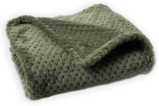 Pet Blanket Warm Soft Dog Blankets Washable Cat Throw Blankets Sofa Bed Couch Furniture Protector Cover for Small Medium Large Dogs Cats, Green, 24" x 31"