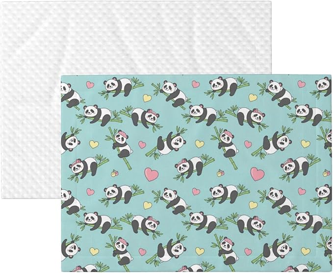 Two Sided Plush Pet Blanket for Crates Carriers Home Use, Chinese Cute Panda, Reversible Throw with Cozy Dot Fabric and Silky Reverse for Small Large Pets