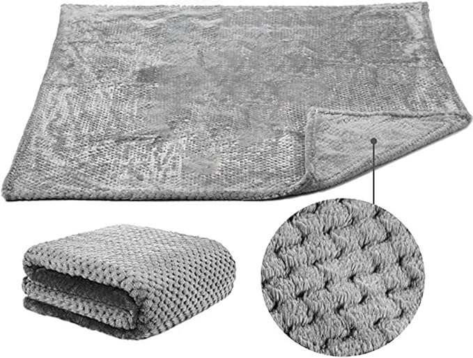 Pet Blanket Warm Soft Dog Blankets Washable Cat Throw Blankets Sofa Bed Couch Furniture Protector Cover for Small Medium Large Dogs Cats, Grey, 16" x 24"