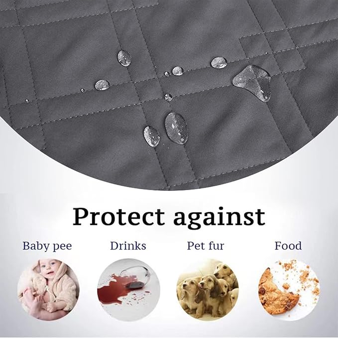 Waterproof Dog Bed Covers for Couch Protection, Water-Resistant Soft Dog Pet Blanket Anti-Slip Dog Blanket for Bed, for Furniture Bed Couch Sofa (Grey,96x82inch)