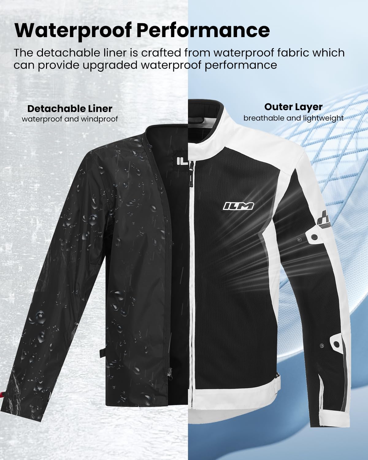 ILM Motorcycle Mesh Jacket with CE Armor for Men Model JM3