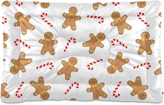 Pet Bed Christmas Cookie Gingerbread Man Dog Bed Mat Absorbing Non Slip Pad Pet Sleeping Mat for Small, Medium, and Large Dogs Puppy Cat 36 in x 24 in