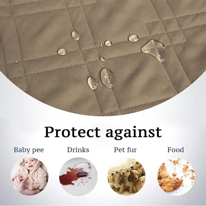 Waterproof Dog Bed Covers for Couch Protection, Water-Resistant Soft Dog Pet Blanket Anti-Slip Dog Blanket for Bed, for Furniture Bed Couch Sofa (Taupe,86x82inch)