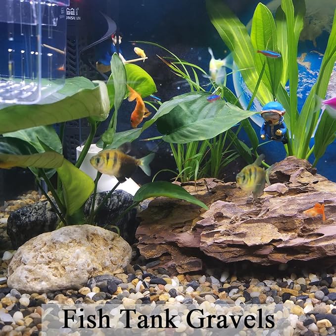 5lbs Aquarium Gravel, Pea Gravel for Indoor Plants,1/4 Inch Decorative River Rocks for Aquarium Succulent Vase Fish Tank Gravel Plant Soil Cover and Outdoor Landscaping Rocks